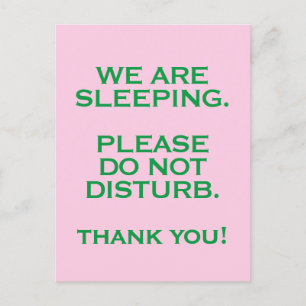 Carte Postale Panneau "Ne Pas Déranger" pour Chambre d'Hôpital