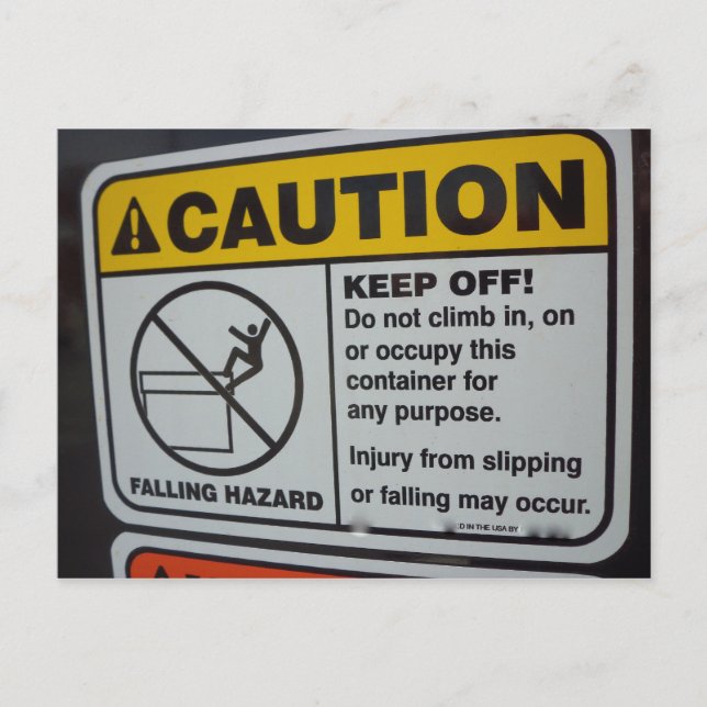 Carte Postale Panneau Ne Pas Grimper (Devant)