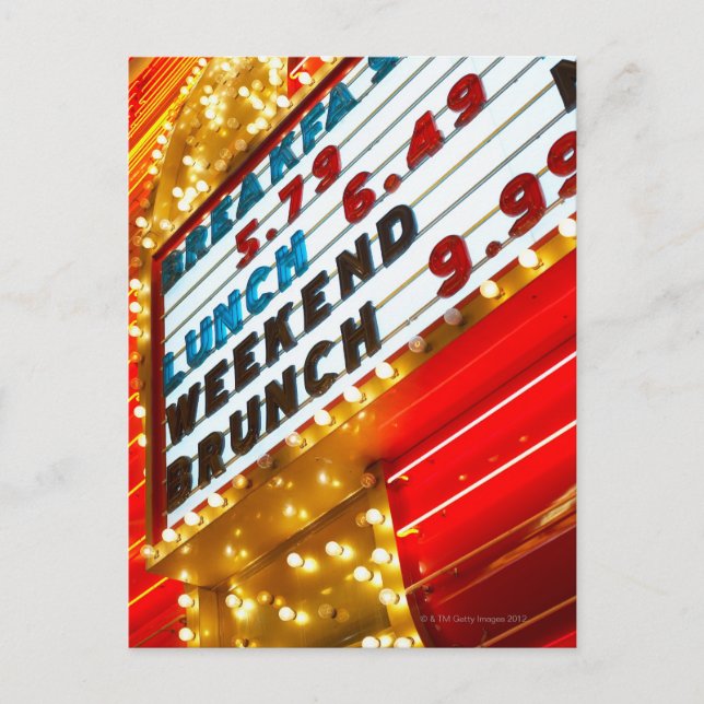 Carte Postale Panneau promotionnel Neon au casino, Las Vegas (Devant)