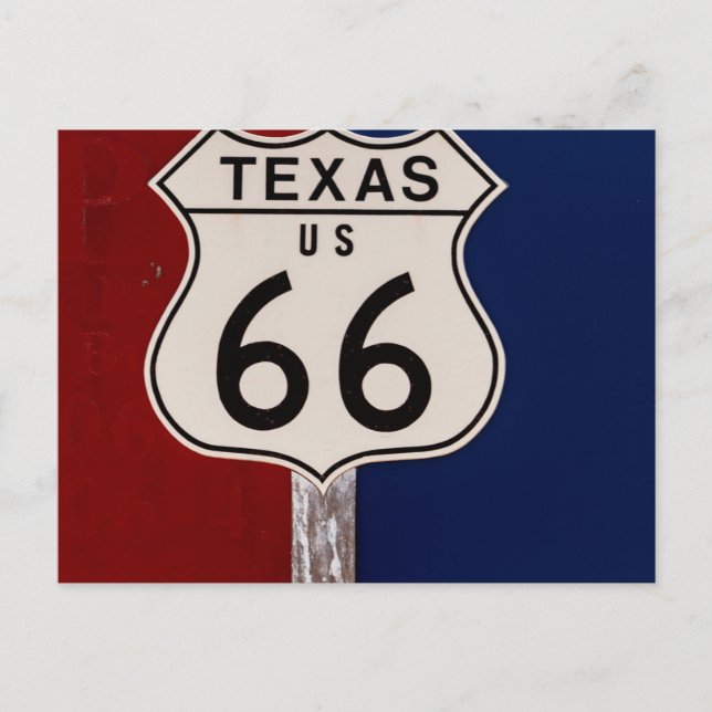 Carte Postale Panneau Route 66 Texas (Devant)