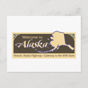 Carte Postale Panneau routier Alaska - USA