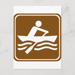 Carte Postale Panneau routier de la route récréative de l'aviron