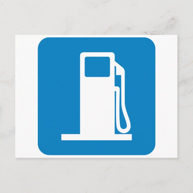 Carte Postale Panneau routier de la station-service (Devant)