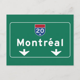 Carte Postale Panneau routier de Montréal, Canada