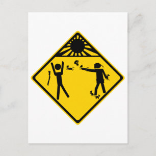 Carte Postale Panneau routier Kitten Ninja