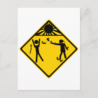 Carte Postale Panneau routier Kitten Ninja