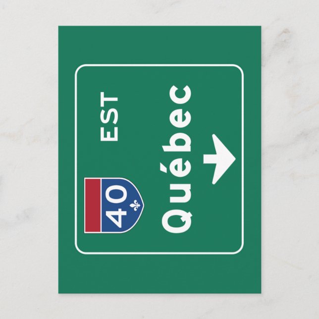 Carte Postale Panneau routier Québec-Canada (Devant)