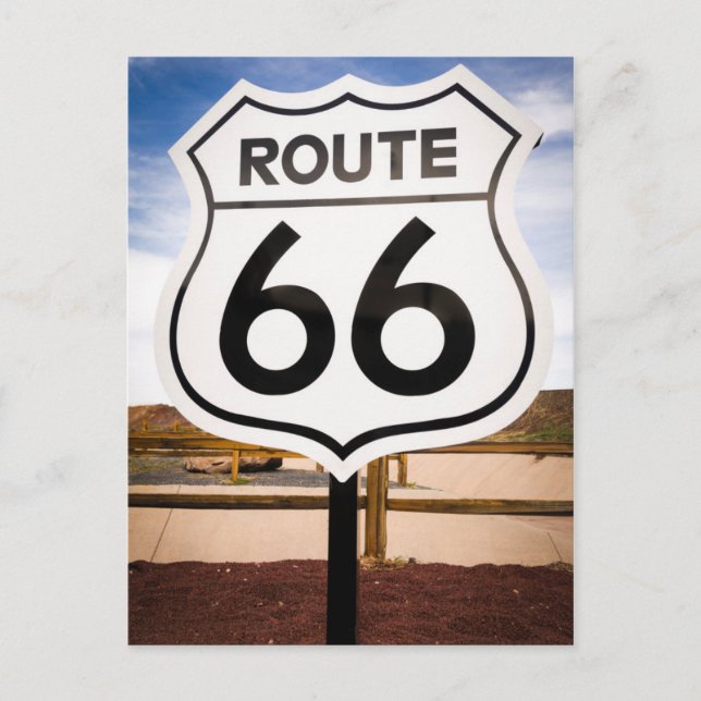 Carte Postale Panneau routier Route 66, Arizona (Devant)