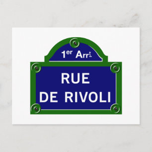 Carte Postale Panneau rue de Rivoli, Paris