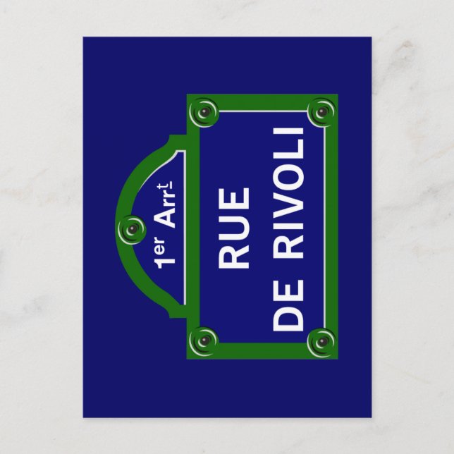Carte Postale Panneau rue de Rivoli, Paris (Devant)