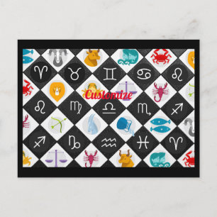 Carte Postale Panneau solaire Zodiac Calendrier Astrologie Thund