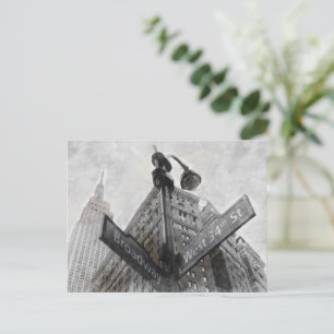 Carte Postale Panneau vintage du coin Broadway - New York City P