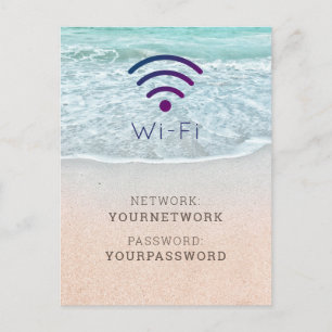 Carte Postale Panneau Wi-Fi Plage Océan Bleu Turquoise