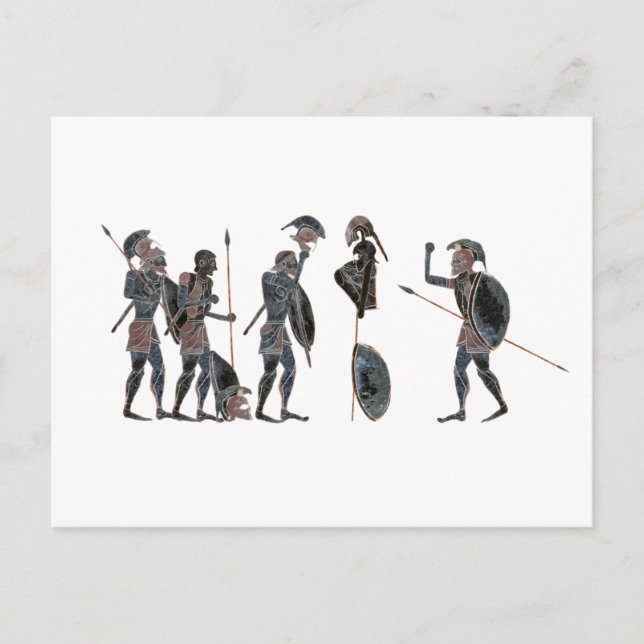 Carte Postale Panoply - Les hoplites grecs antiques célébrant (Devant)
