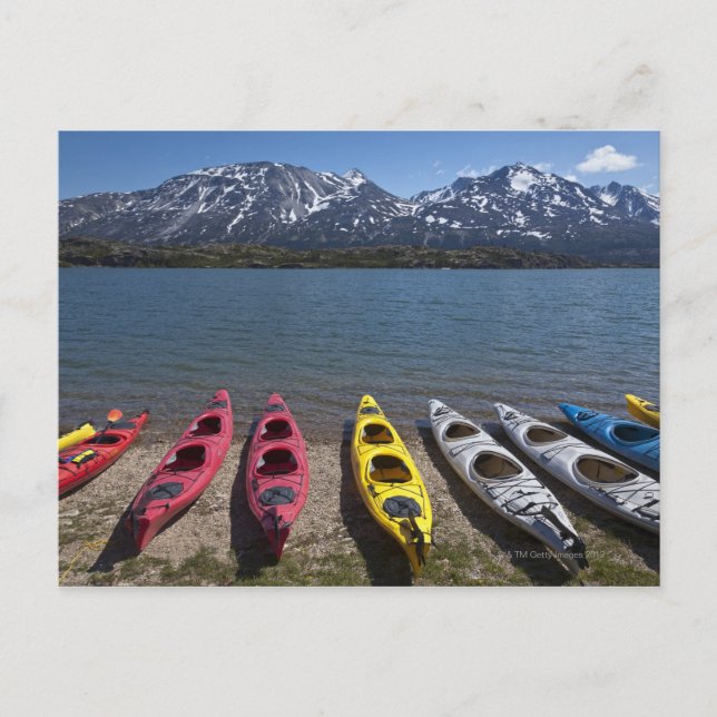 Carte Postale Panorama de kayaks sur le lac Bernard en Alaska (Devant)