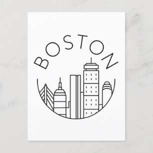Carte Postale Panorama de la ville de Boston, skyline de Boston