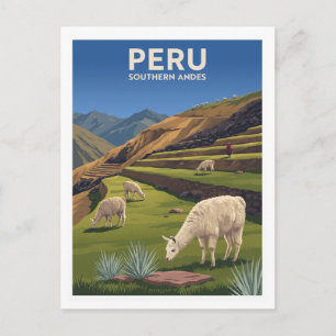 Carte Postale Panorama de lama des Andes péruviennes Arequipa