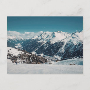 Carte Postale Panorama de montagne enneigée Voyage vintage