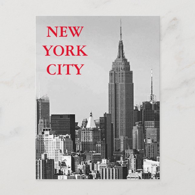 Carte Postale Panorama de New York en noir et blanc (Devant)