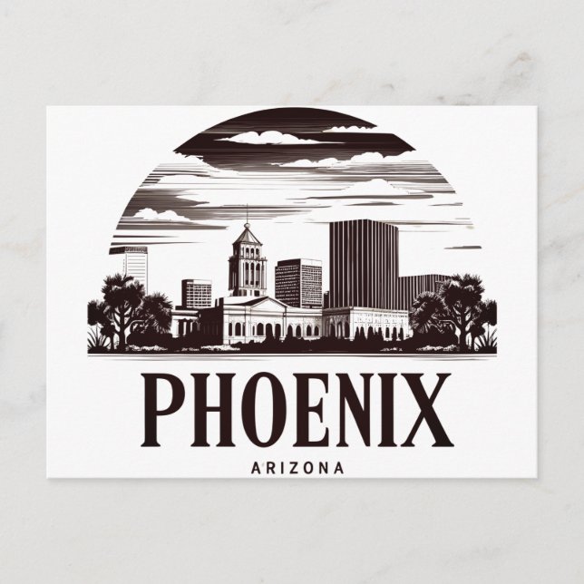 Carte Postale Panorama de Phoenix Arizona (Devant)