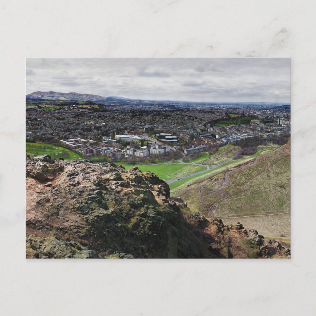 Carte Postale Panorama d'Edimbourg en Ecosse de Arthur's Seat (Devant)