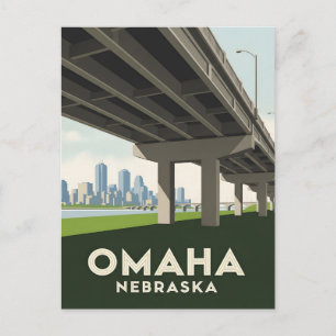 Carte Postale panorama d'Omaha Nebraska sous un grand passage su