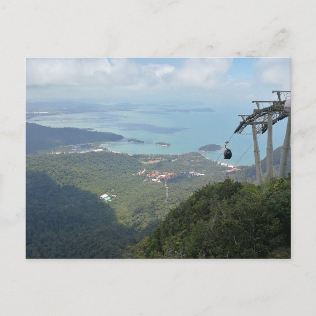 Carte Postale Panorama d'une île tropicale avec téléphérique (Devant)