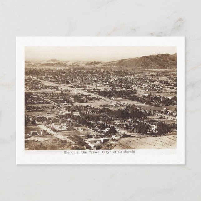 Carte Postale Panorama, Glendale, Californie Vintage (Devant)