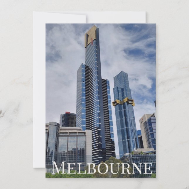 Carte postale panoramique de la skyline de Melbour (Devant)