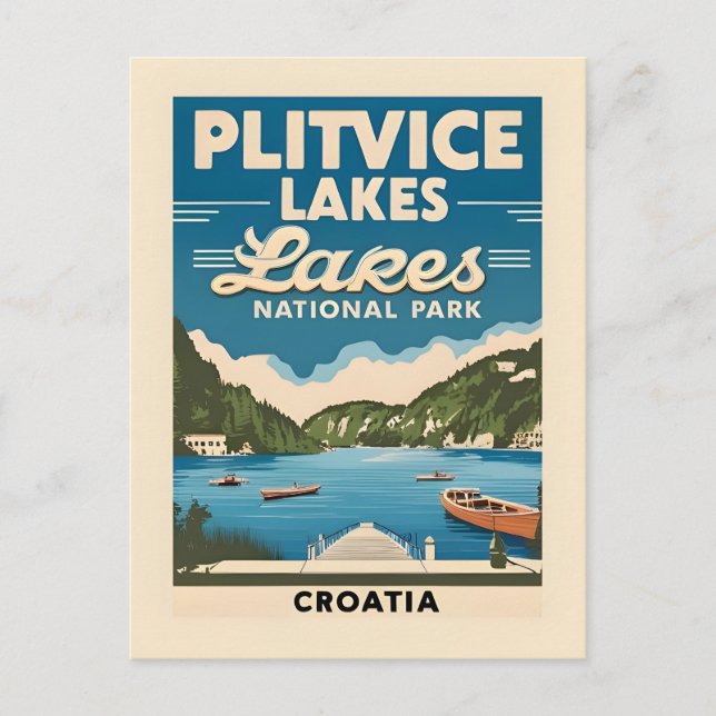 Carte postale panoramique des lacs de Plitvice Cro (Devant)