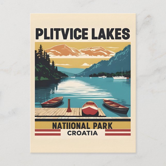Carte postale panoramique des lacs de Plitvice Cro (Devant)