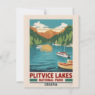 Carte postale panoramique des lacs de Plitvice Cro