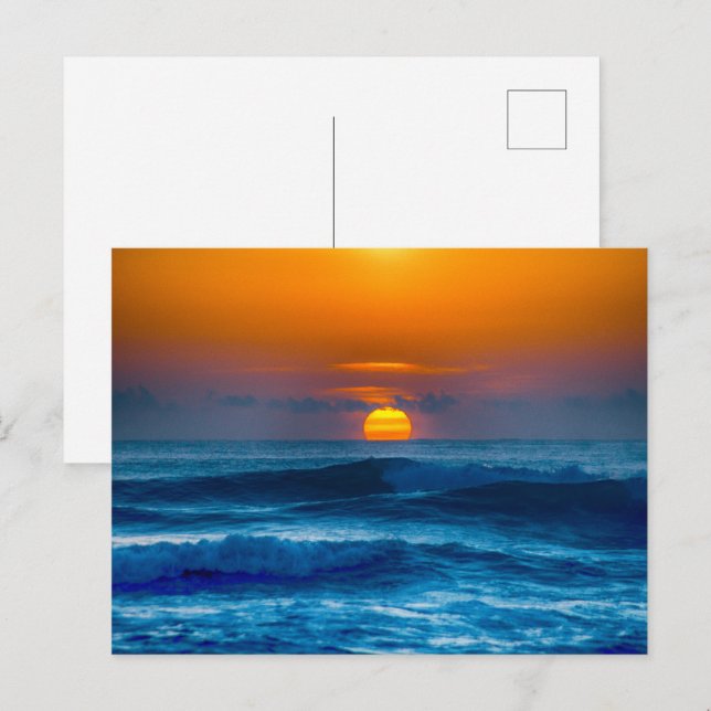 Carte postale panoramique du coucher de soleil sur (Devant / Derrière)
