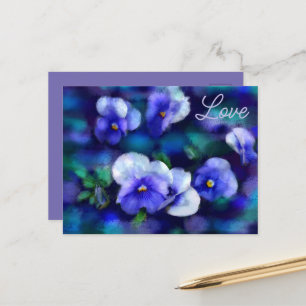 Carte Postale Pansies Bleues Fleur Pansy Fleurs Florales Aimer