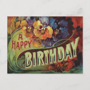 Carte Postale Pansies Pansy Arc-en-ciel Fleurs florales