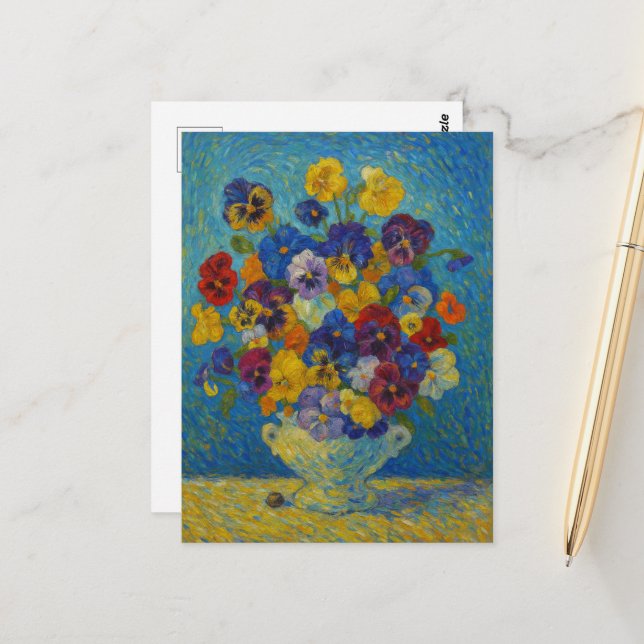 Carte postale Pansy (Devant/Arrière en situation)