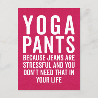 Carte Postale Pantalon de yoga Citation drôle stressante