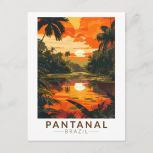 Carte Postale Pantanal Brésil Sunset Travel Art Vintage