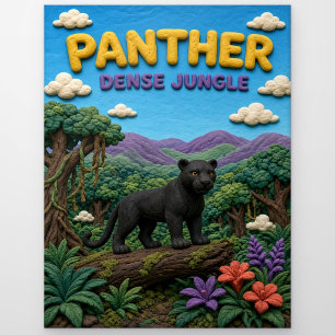 Carte Postale Panthère, argile dense de la jungle