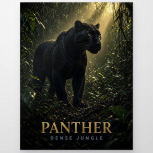 Carte Postale Panthère Faune ANIMAL de jungle dense