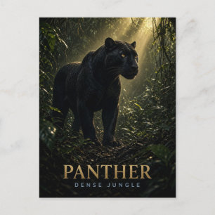 Carte Postale Panthère Faune ANIMAL de jungle dense