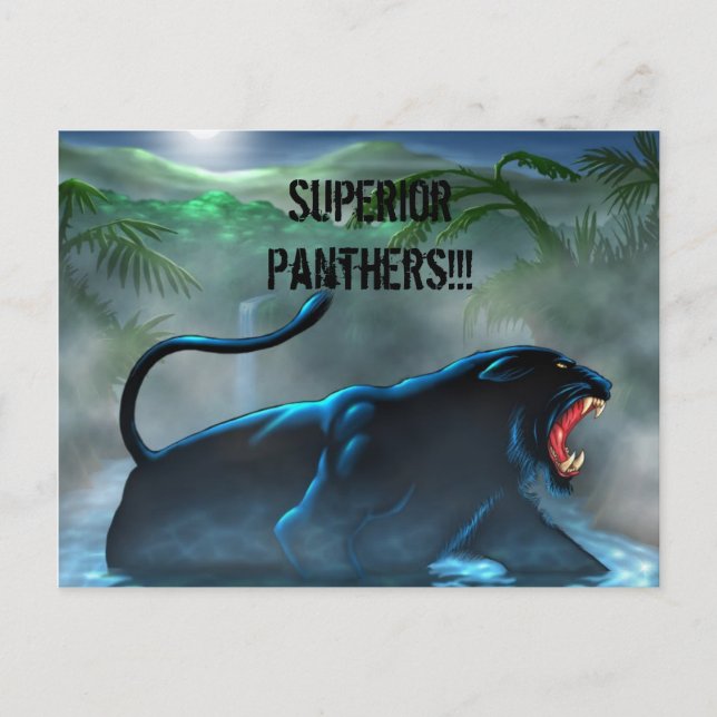 Carte Postale Panthère noire, Panthères Supérieures ! ! ! (Devant)