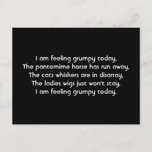 Carte Postale Pantomime. Poem. Black White