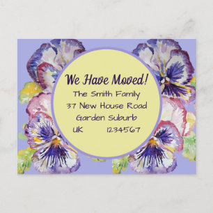 Carte Postale Pany Flowers New Address Postcard, We Are Moving