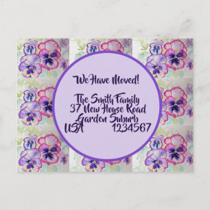 Carte Postale Pany Flowers New Address Postcard, We Are Moving