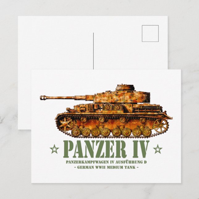 Carte Postale Panzer IV D Guerre mondiale Deux Allemands 2ÈME GU (Devant / Derrière)