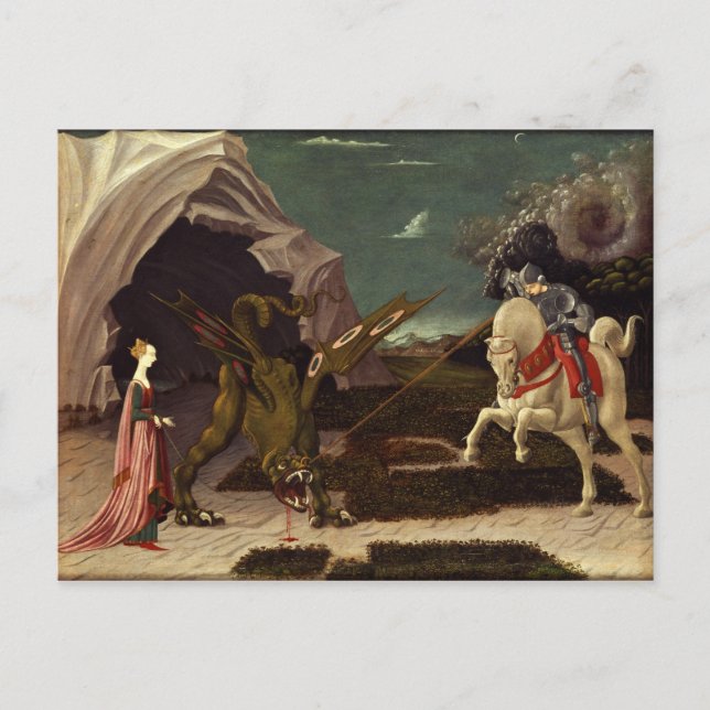 Carte Postale PAOLO UCCELLO - Saint George et le Dragon 1470 (Devant)