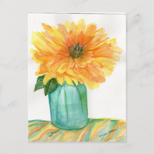 Carte postale Paonie Jaune (Devant)