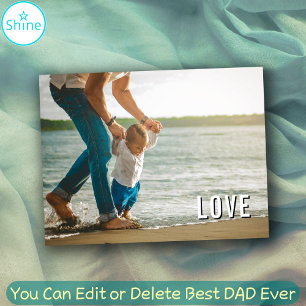 Carte Postale PAPA AMOUR Typographie Moderne Élégante Photo