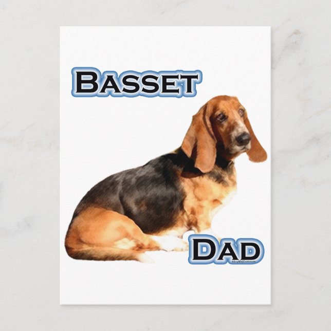 Carte Postale Papa Basset Hound 4 (Devant)